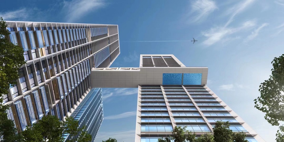 First high-altitude asymmetric steel skybridge successfully lifted at Futong Jiuyue Mansion — original report image 2
