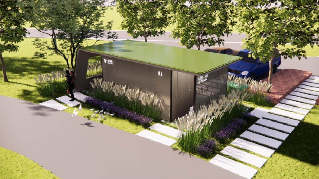 Urban Operation Product | GSIN Smart Prefabricated Station (Public Toilet + Shower + Unmanned Retail) — T-BOX Z2-1