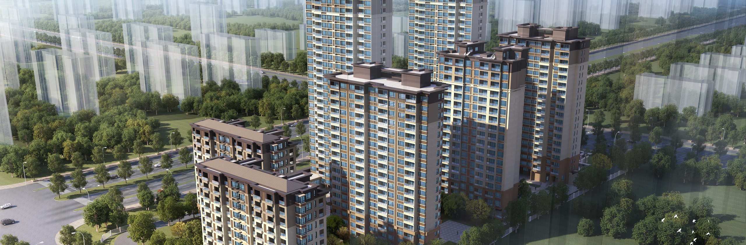 Rendering of a prefabricated steel structure residential project in Fangchenggang